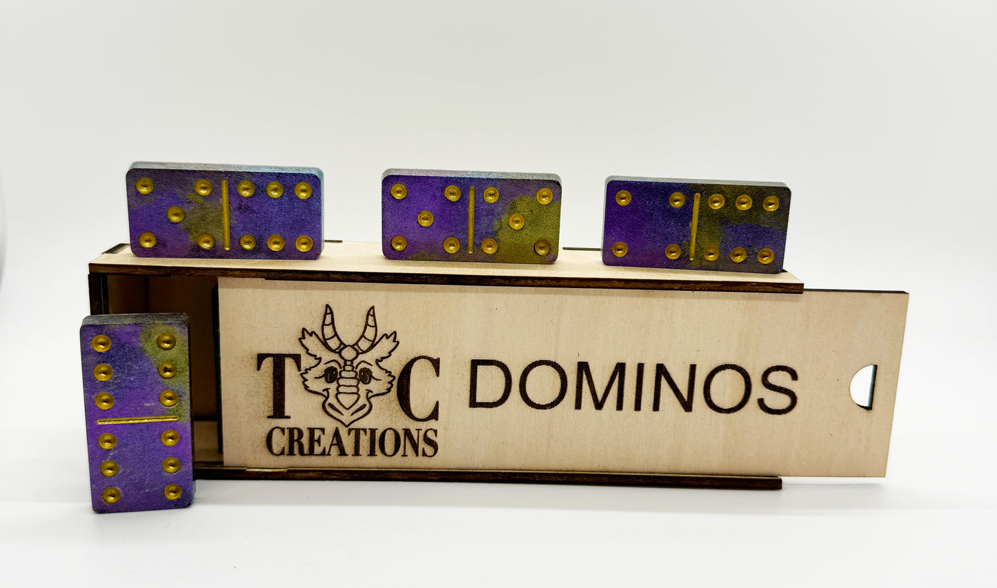 Purple and Gold Dominos - Town and Country Creations