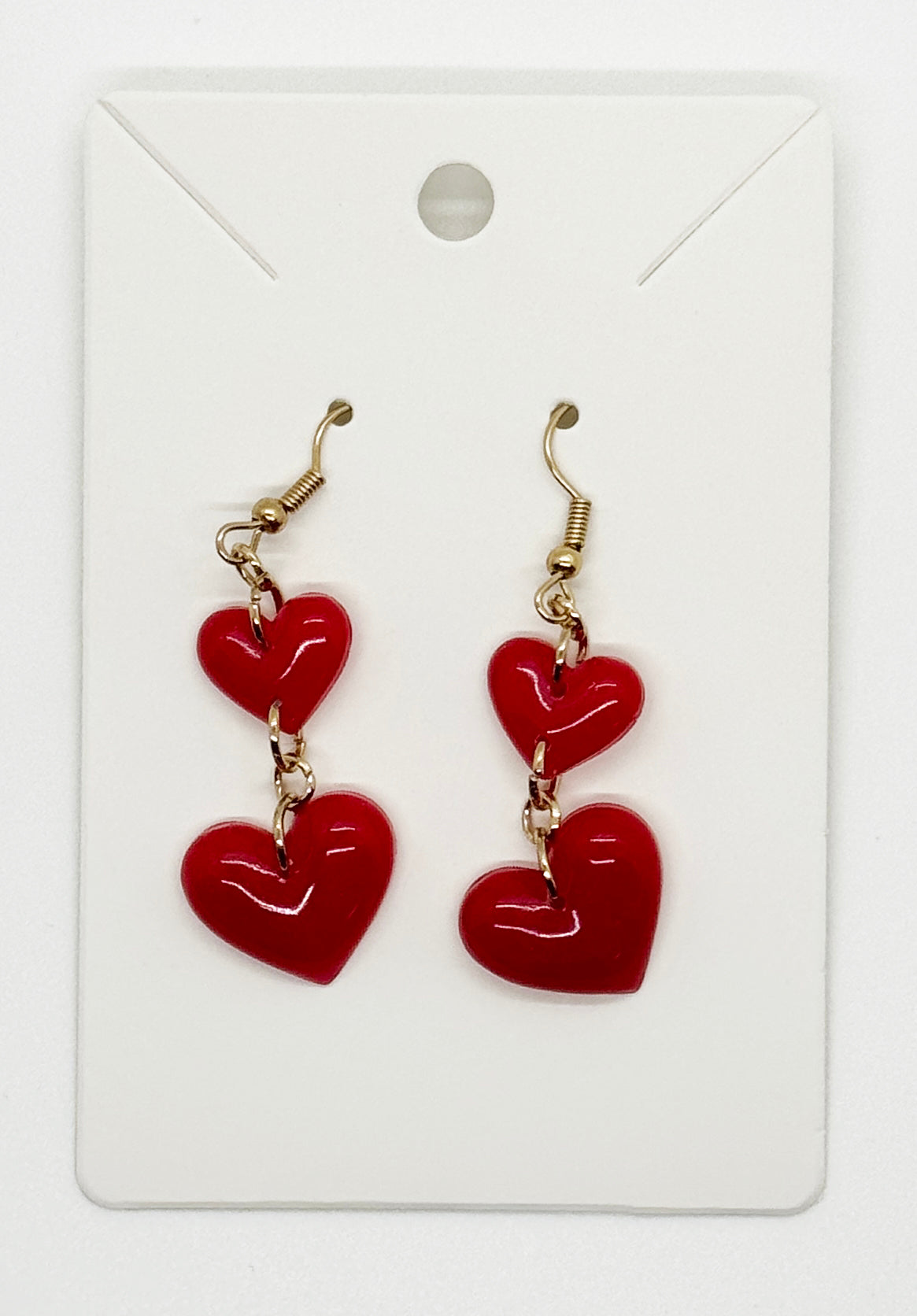 Radiant Resin Double Heart Earrings - Town and Country Creations