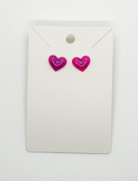 Radiant Resin Single heart stud earrings - Town and Country Creations